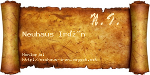 Neuhaus Irén névjegykártya